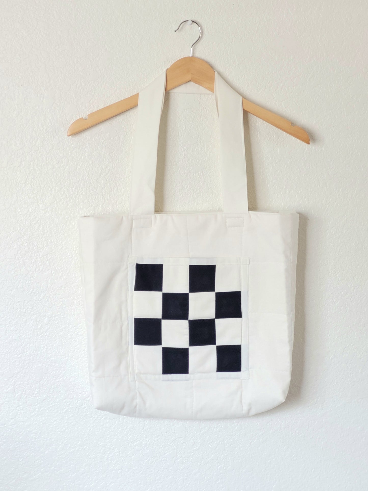 "Check" - Quilted Travel Tote Bag