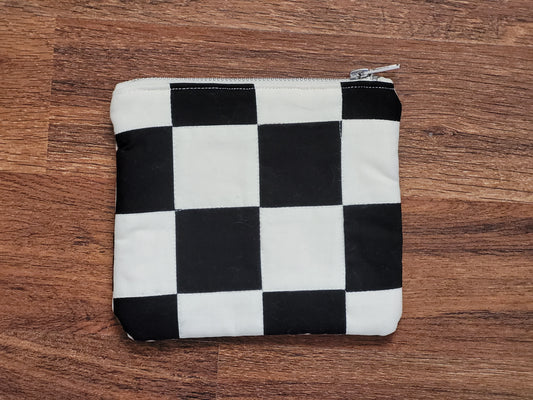 "Check" - Medium Quilted Pouch